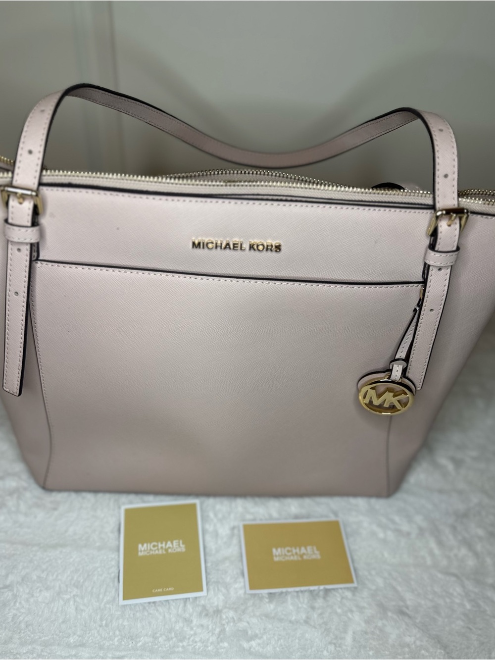 Michael Kors Blush Saffiano Leather Tote with Gold Hardware NWT